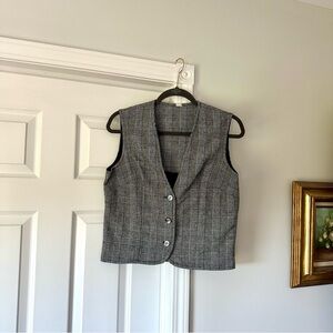 Tailored Plaid Button-Up Vest